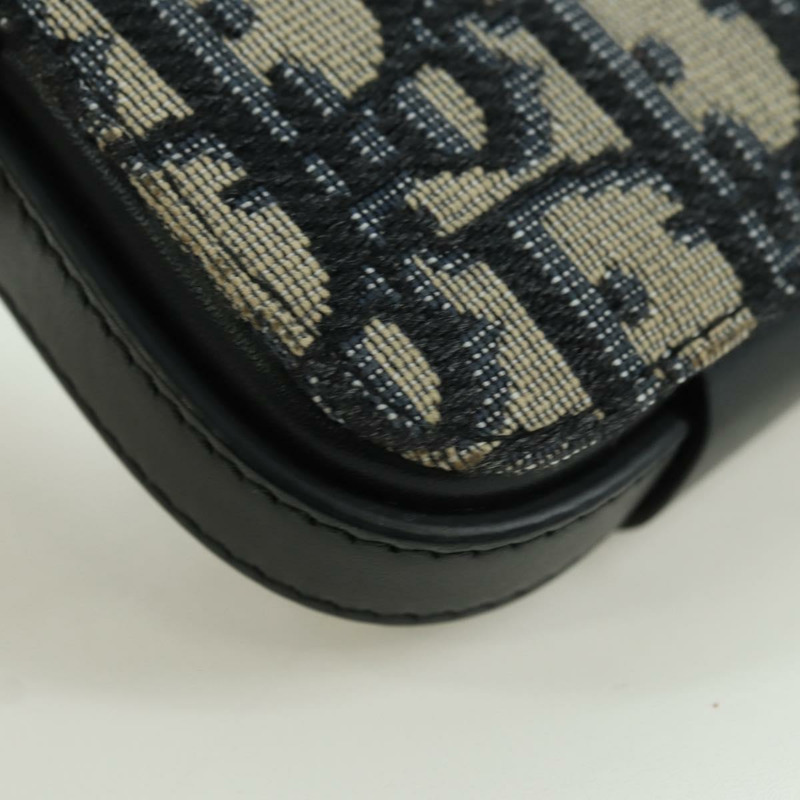 【日本直送】Christian Dior Trotter帆布Dior Lock肩背包，海軍藍/銀色，正品，貨號175822M-16