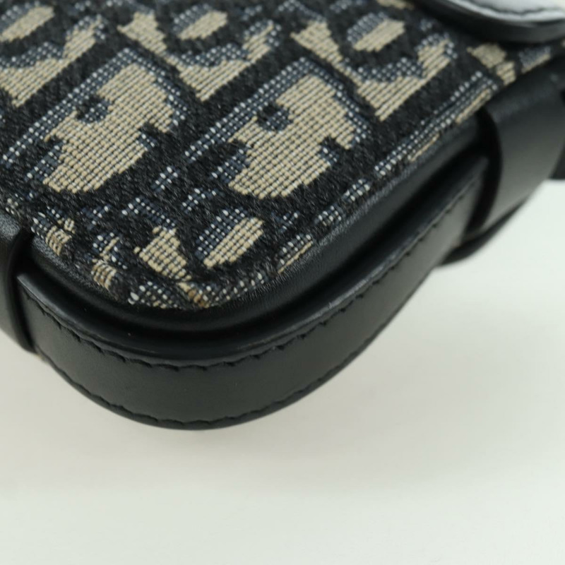 【日本直送】Christian Dior Trotter帆布Dior Lock肩背包，海軍藍/銀色，正品，貨號175822M-17