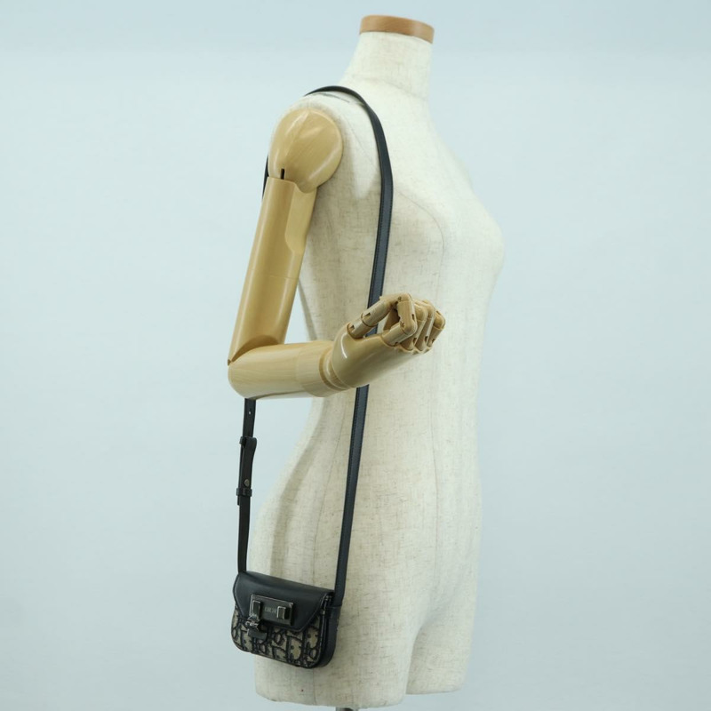 【日本直送】Christian Dior Trotter帆布Dior Lock肩背包，海軍藍/銀色，正品，貨號175822M-23