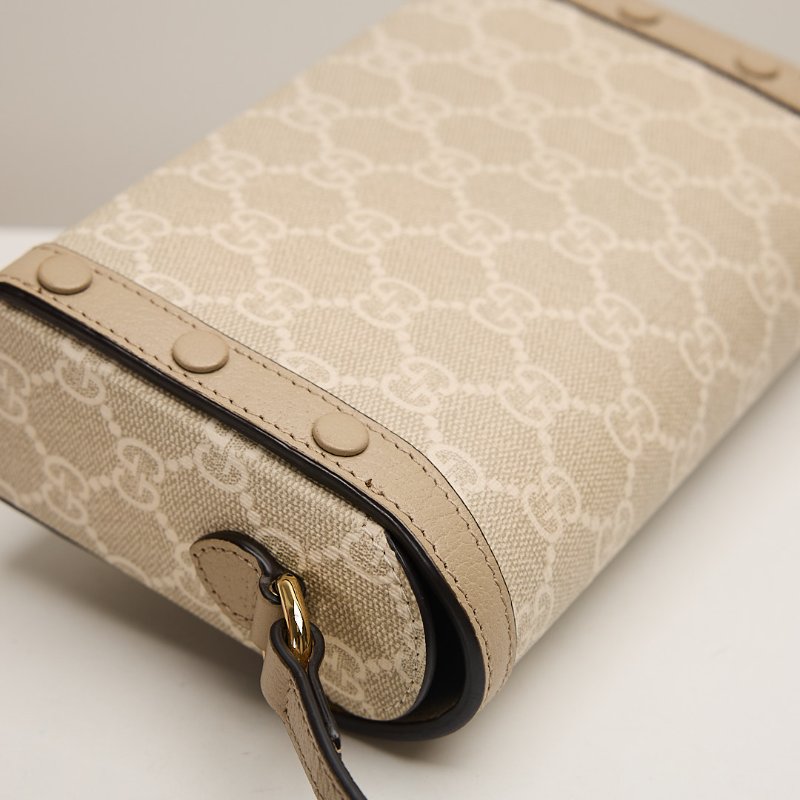 二手Gucci 1955橫版手機包/燕麥色-12