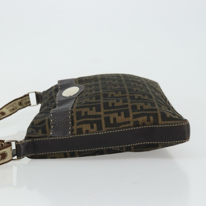 【日本直送】FENDI Zucca帆布Celeria單肩包 黑色棕色 正品 am11350A-3