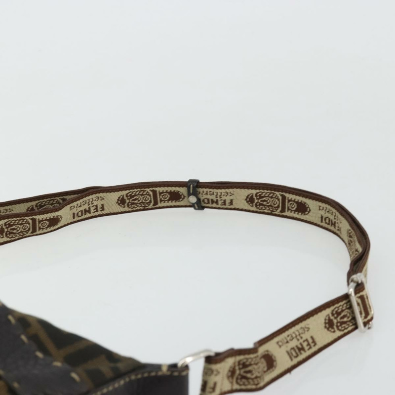 【日本直送】FENDI Zucca帆布Celeria單肩包 黑色棕色 正品 am11350A-13