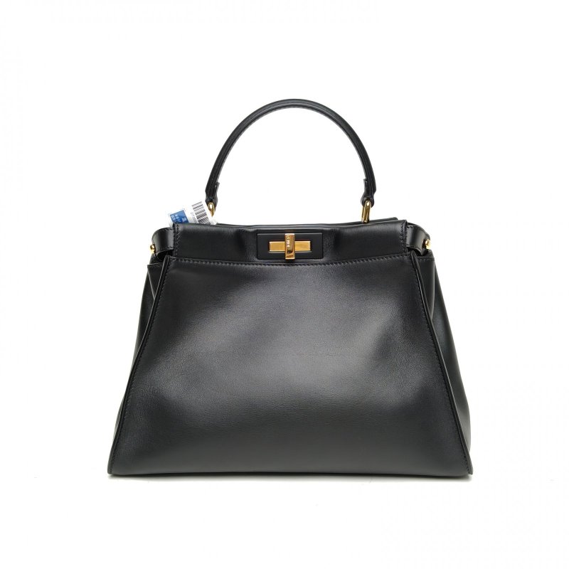 FENDI PEEKABOOREGULAR中號黑色牛皮肩背包-2