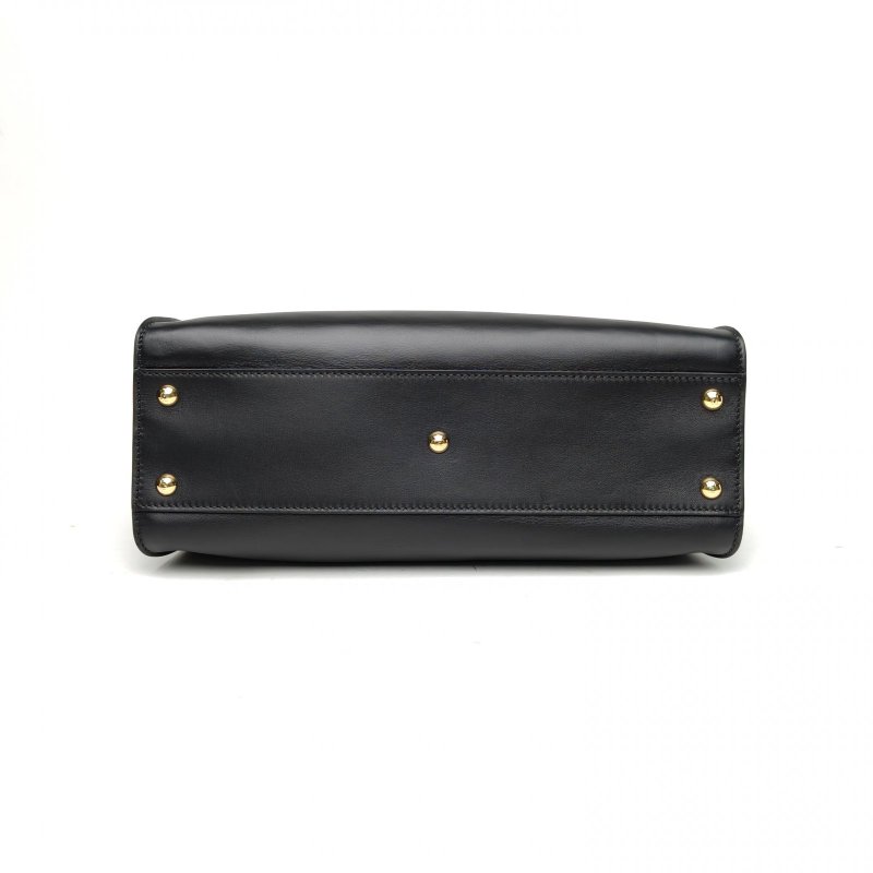 FENDI PEEKABOOREGULAR中號黑色牛皮肩背包-4