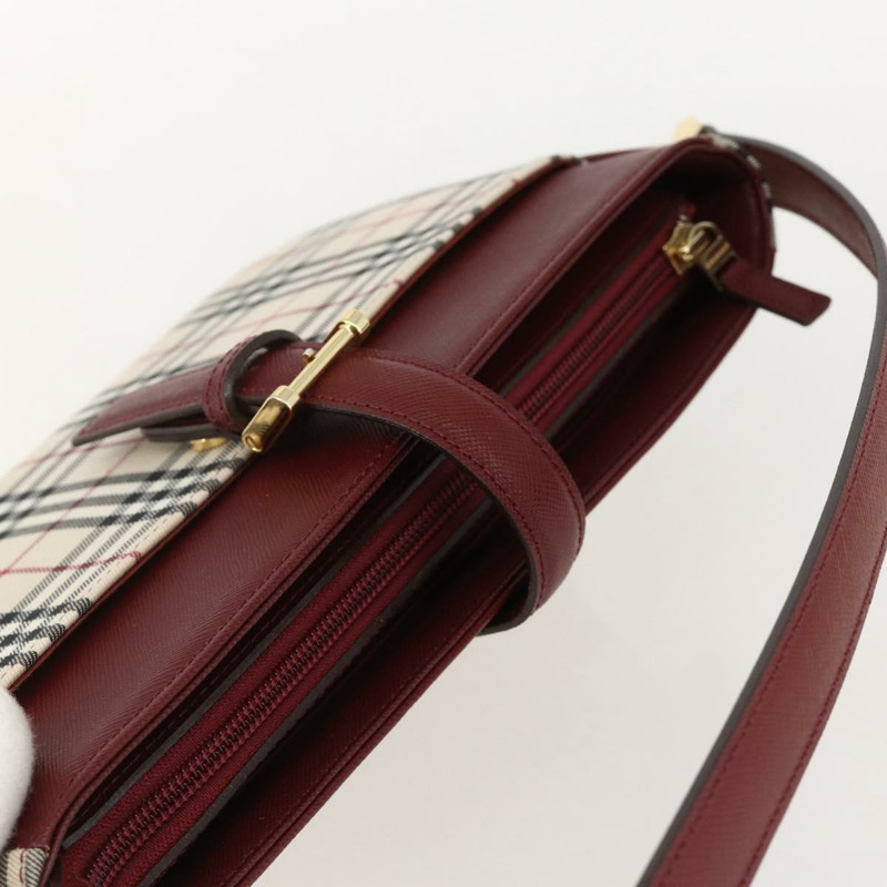 【日本直送】BURBERRY Nova 格紋手提包 帆布 米色 金色 正品 am11357V-5