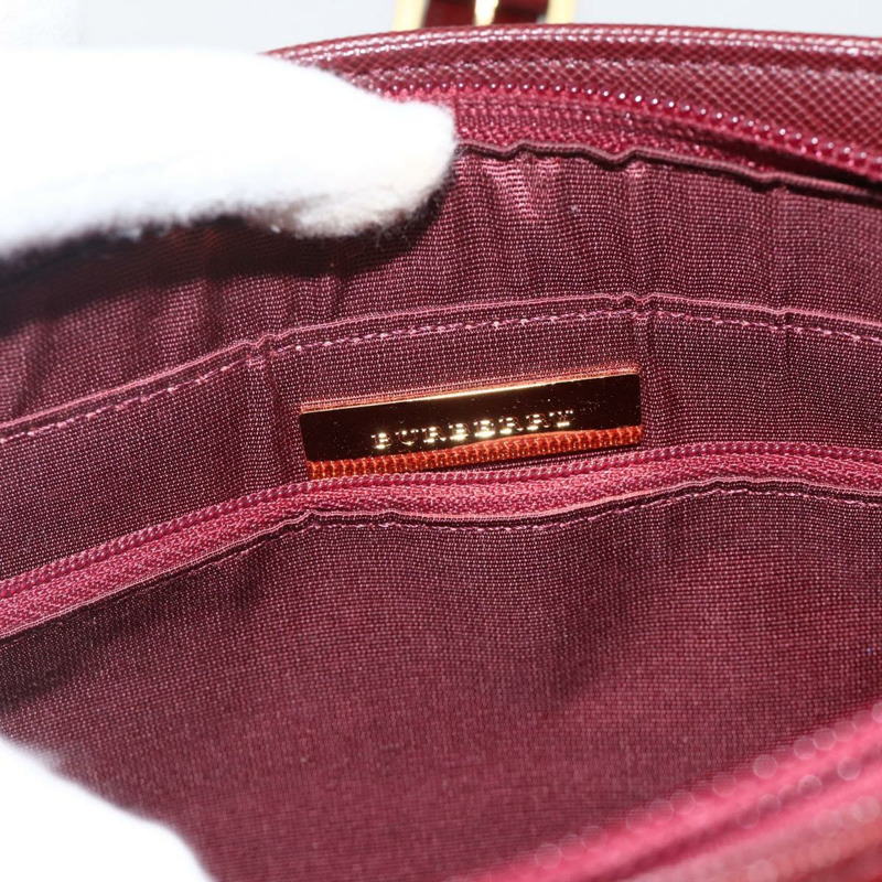 【日本直送】BURBERRY Nova 格紋手提包 帆布 米色 金色 正品 am11357V-10