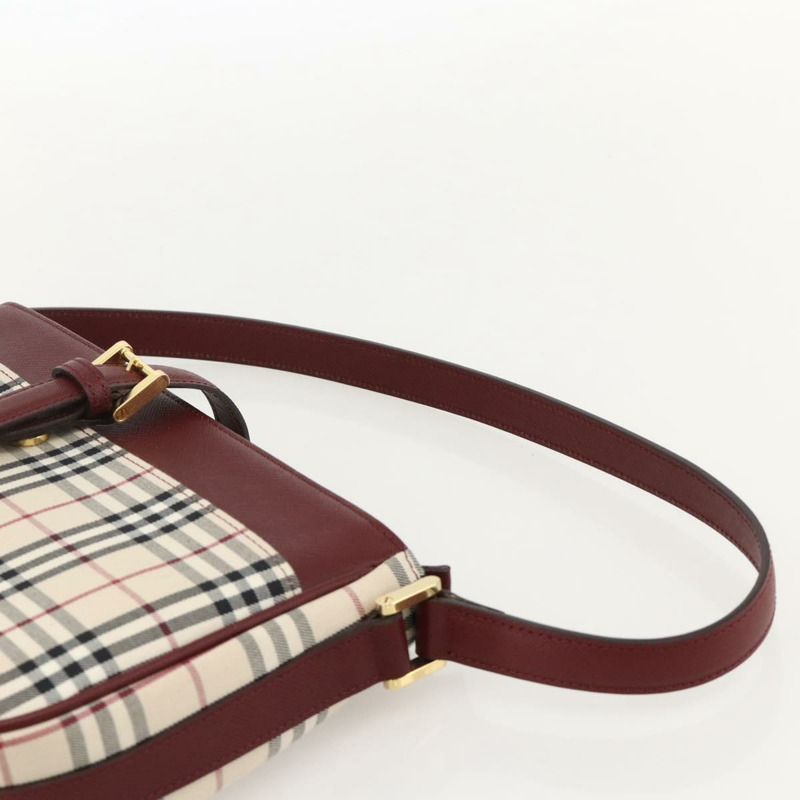 【日本直送】BURBERRY Nova 格紋手提包 帆布 米色 金色 正品 am11357V-13