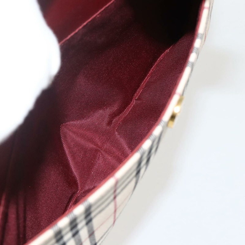 【日本直送】BURBERRY Nova 格紋手提包 帆布 米色 金色 正品 am11357V-23