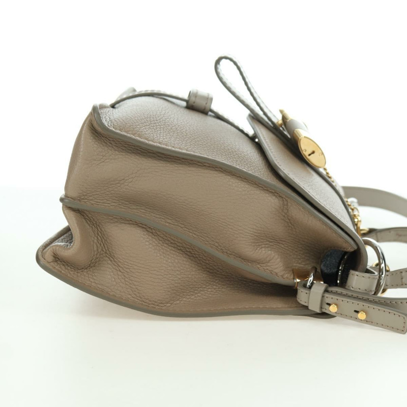 【日本直送】Chloe Abbey 手提包 皮革 兩用 米色 金 銀色 正品 yk20329A-3