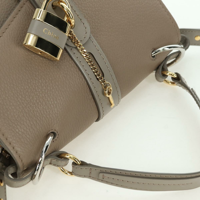 【日本直送】Chloe Abbey 手提包 皮革 兩用 米色 金 銀色 正品 yk20329A-5
