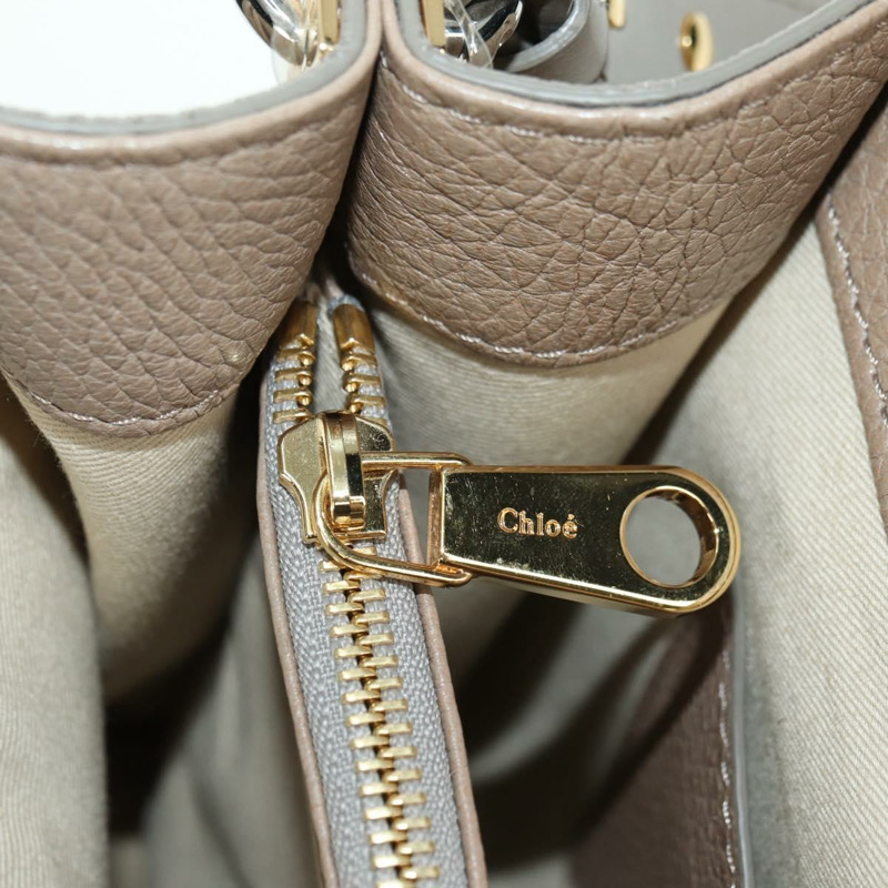 【日本直送】Chloe Abbey 手提包 皮革 兩用 米色 金 銀色 正品 yk20329A-23
