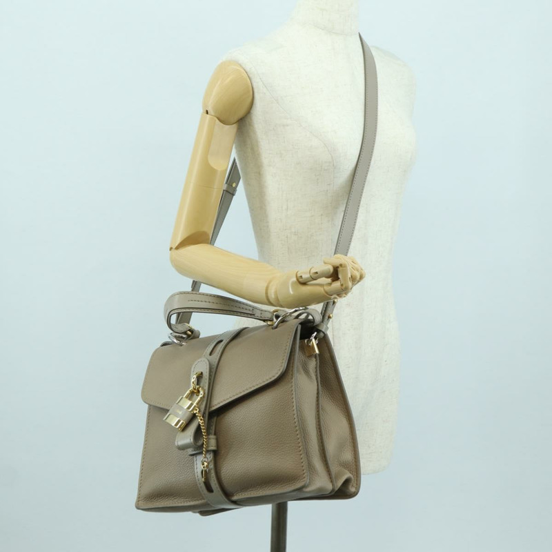 【日本直送】Chloe Abbey 手提包 皮革 兩用 米色 金 銀色 正品 yk20329A-24