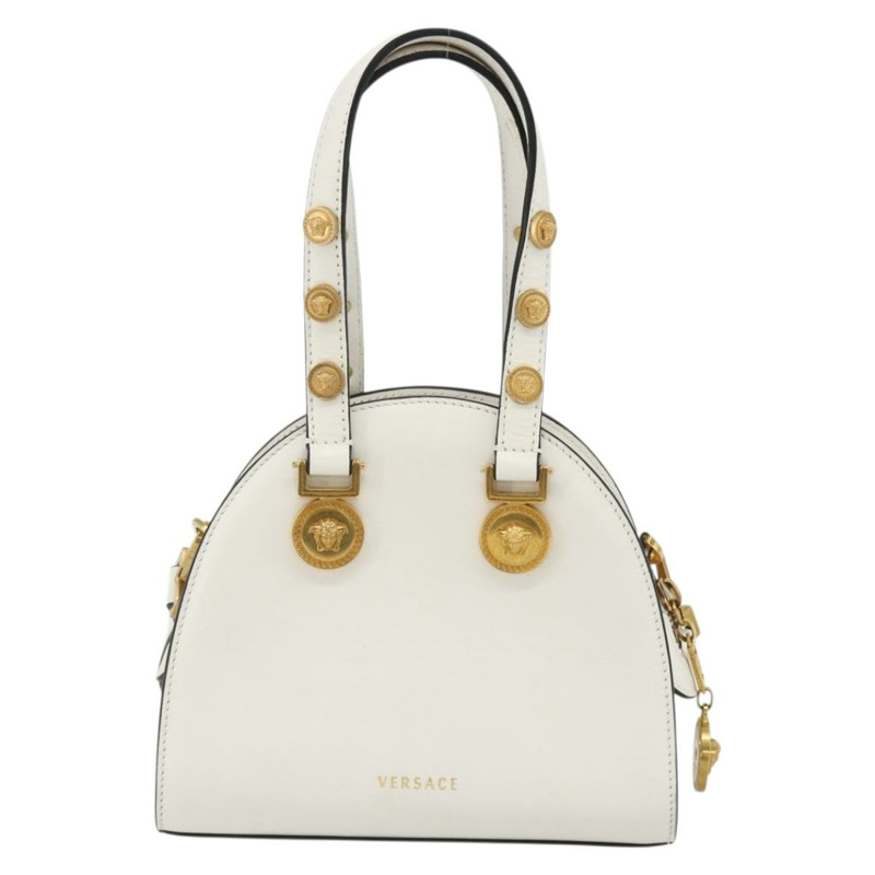【日本直送】范思哲 (VERSACE) 手提包 皮革 兩用 白色 金色 正品 yk20316A-1