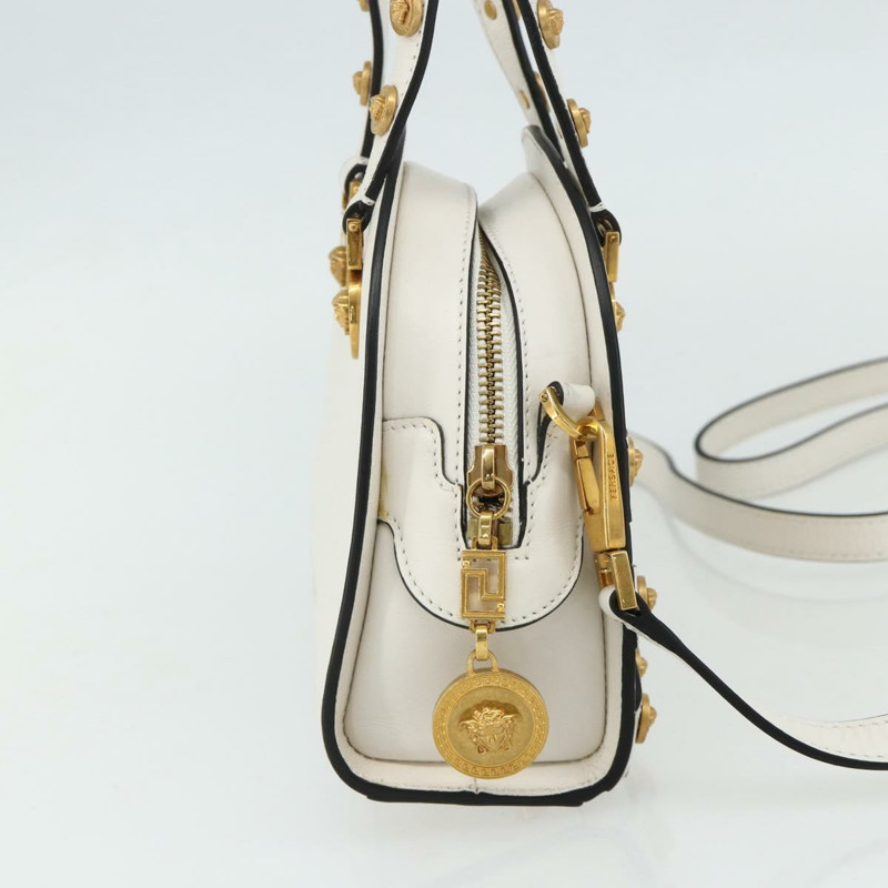 【日本直送】范思哲 (VERSACE) 手提包 皮革 兩用 白色 金色 正品 yk20316A-2