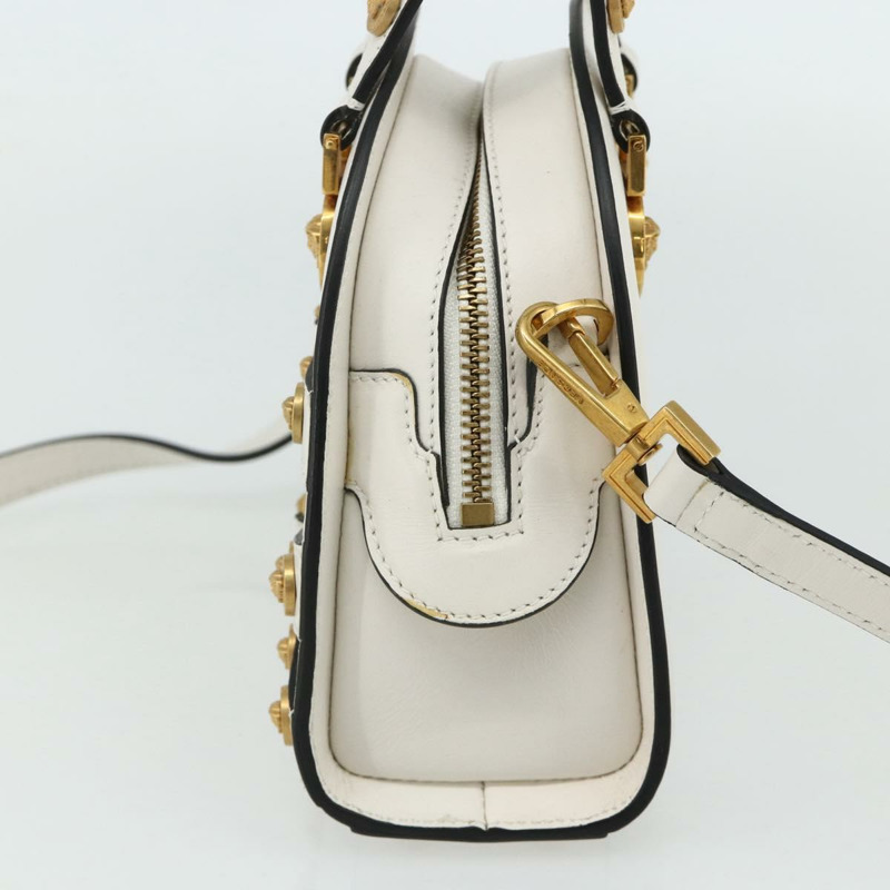 【日本直送】范思哲 (VERSACE) 手提包 皮革 兩用 白色 金色 正品 yk20316A-3