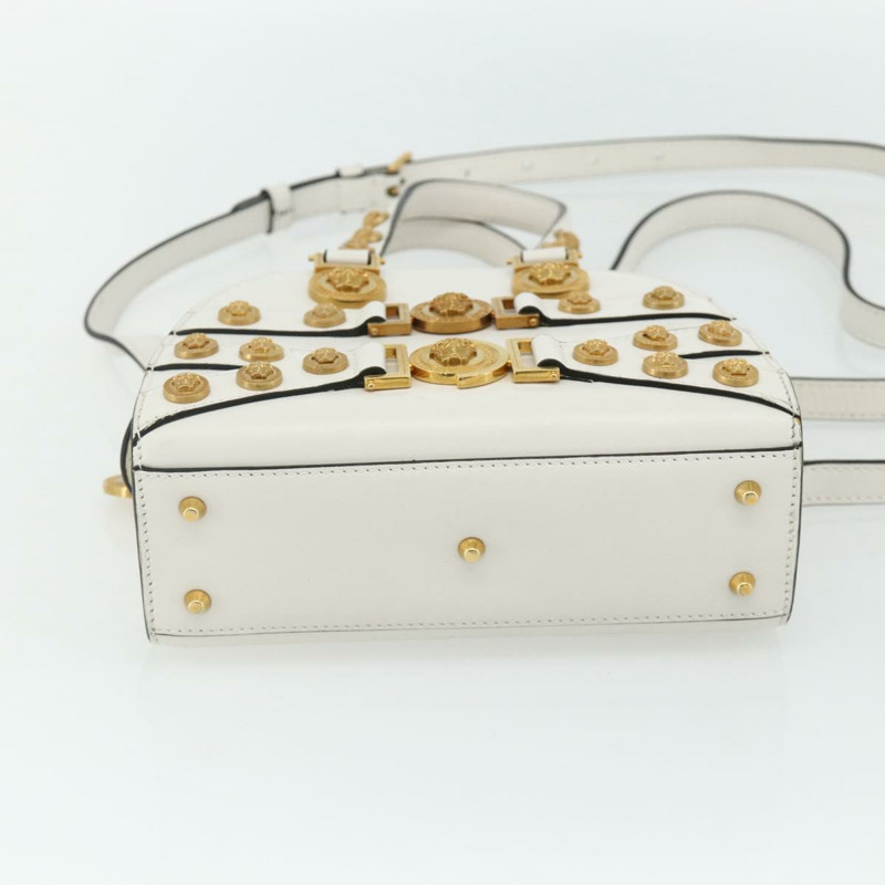 【日本直送】范思哲 (VERSACE) 手提包 皮革 兩用 白色 金色 正品 yk20316A-4