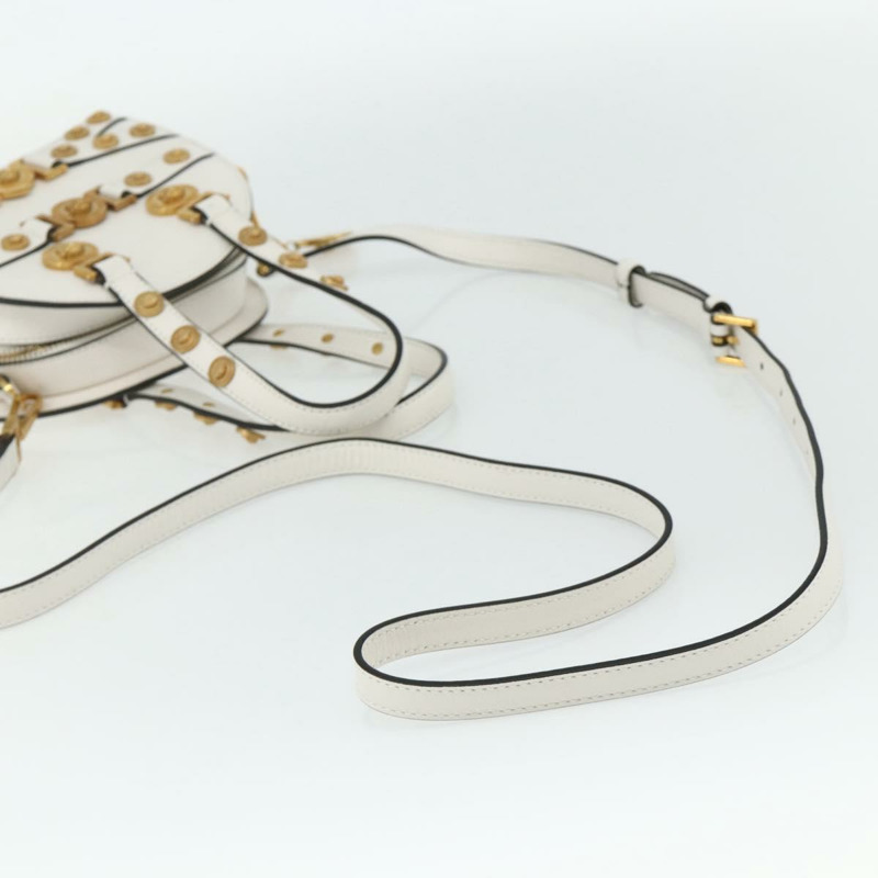 【日本直送】范思哲 (VERSACE) 手提包 皮革 兩用 白色 金色 正品 yk20316A-8