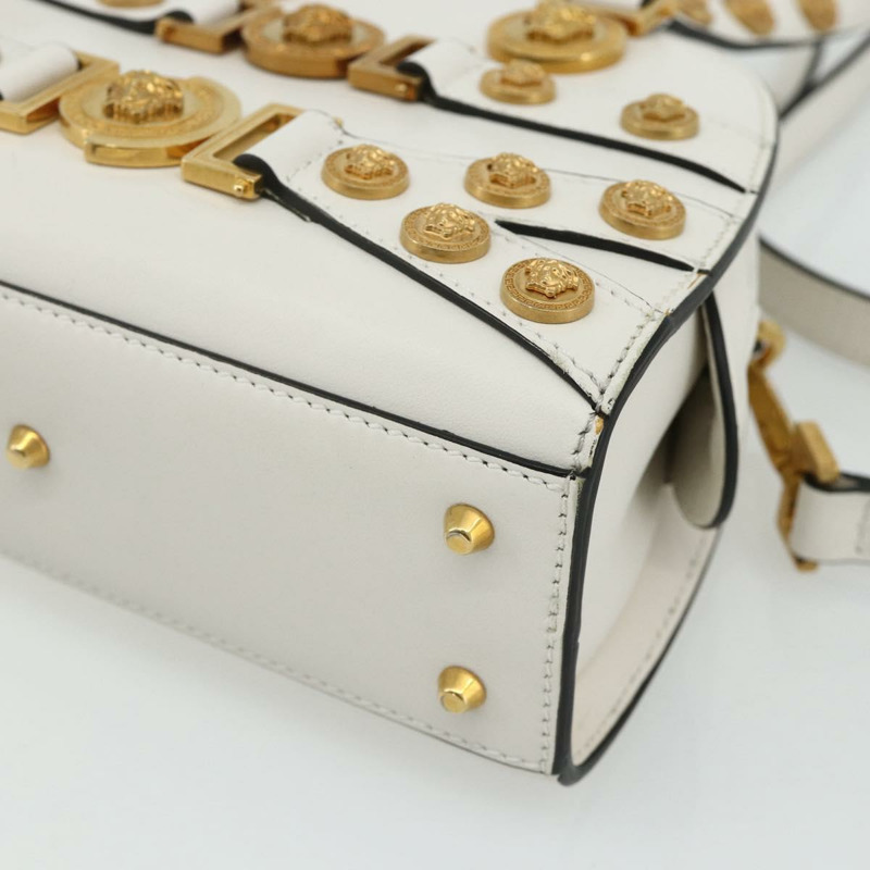 【日本直送】范思哲 (VERSACE) 手提包 皮革 兩用 白色 金色 正品 yk20316A-9