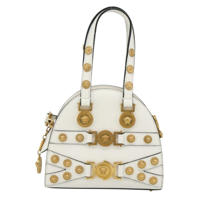 【日本直送】范思哲 (VERSACE) 手提包 皮革 兩用 白色 金色 正品 yk20316A-12