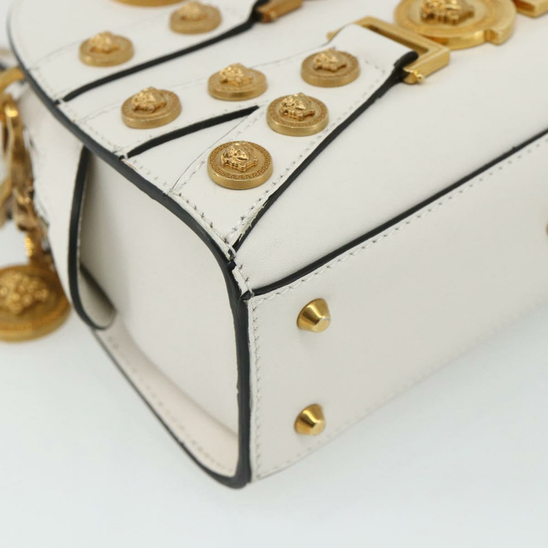 【日本直送】范思哲 (VERSACE) 手提包 皮革 兩用 白色 金色 正品 yk20316A-14