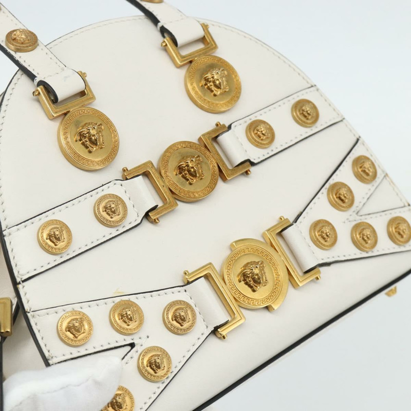 【日本直送】范思哲 (VERSACE) 手提包 皮革 兩用 白色 金色 正品 yk20316A-18