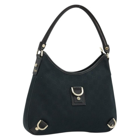GUCCI Abbey GG帆布單肩包 黑色 金色 130738 正品 yk20293SAV