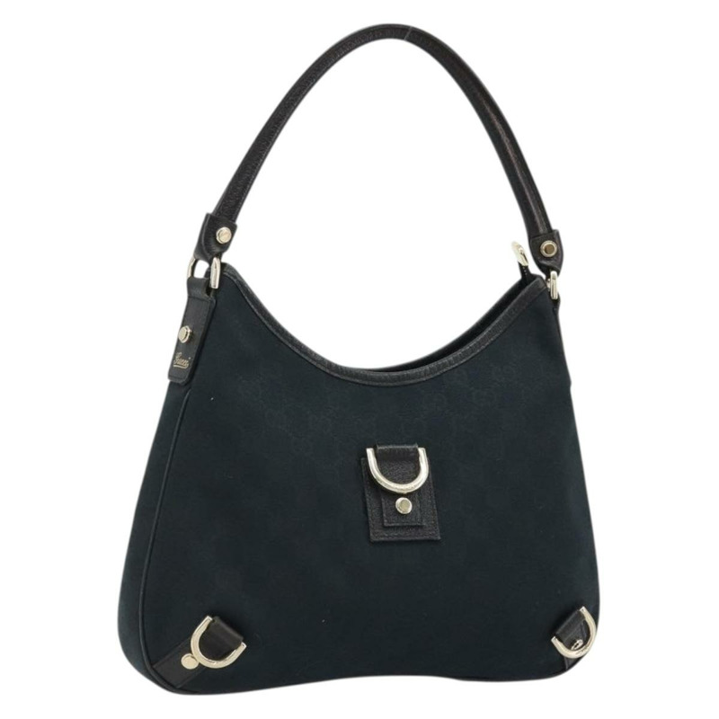【日本直送】GUCCI Abbey GG帆布單肩包 黑色 金色 130738 正品 yk20293SAV-0