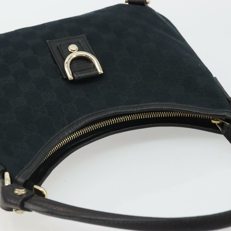 【日本直送】GUCCI Abbey GG帆布單肩包 黑色 金色 130738 正品 yk20293SAV-5