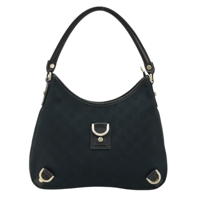 【日本直送】GUCCI Abbey GG帆布單肩包 黑色 金色 130738 正品 yk20293SAV-12