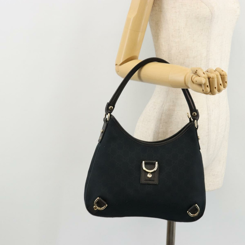 【日本直送】GUCCI Abbey GG帆布單肩包 黑色 金色 130738 正品 yk20293SAV-23