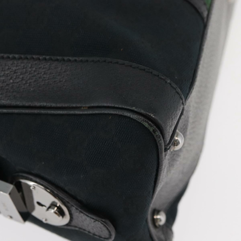 【日本直送】GUCCI GG帆布織帶雪莉系列手提包 黑色 銀色 紅色 145997 正品 ka3881A-14