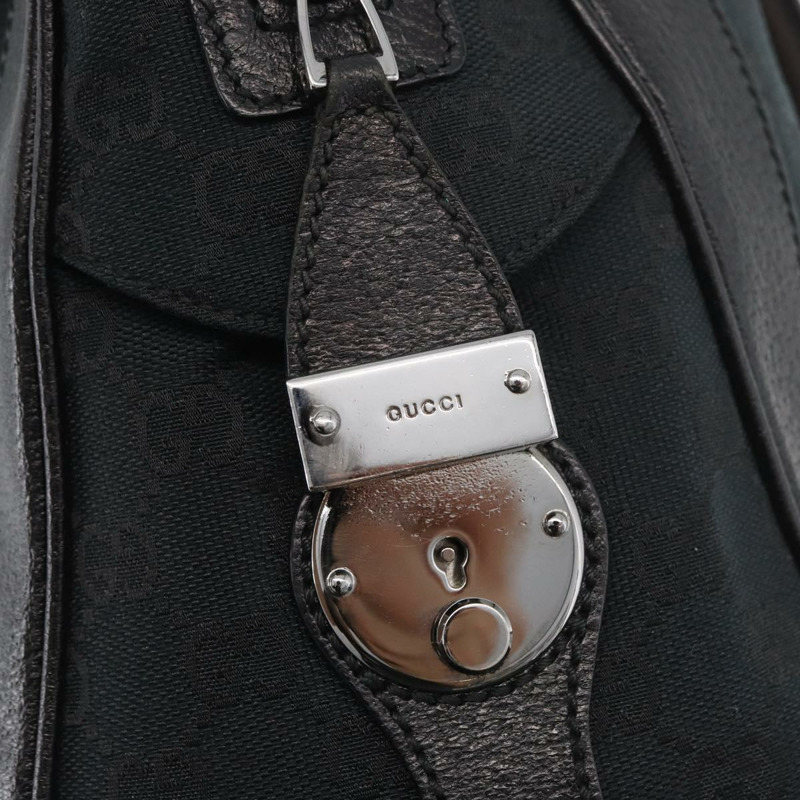 【日本直送】GUCCI GG帆布織帶雪莉系列手提包 黑色 銀色 紅色 145997 正品 ka3881A-17