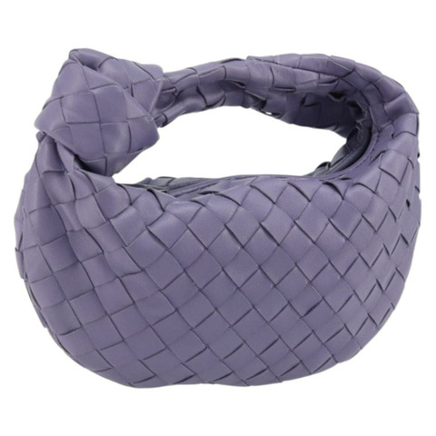 BOTTEGA VENETA INTRECCIATO 迷你 Jody 包 皮革 紫色 銀色 正品 ka4050SAM