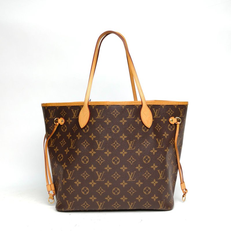 LOUIS VUITTON Neverfull中號配子袋老花PVC金扣2016肩背包-0