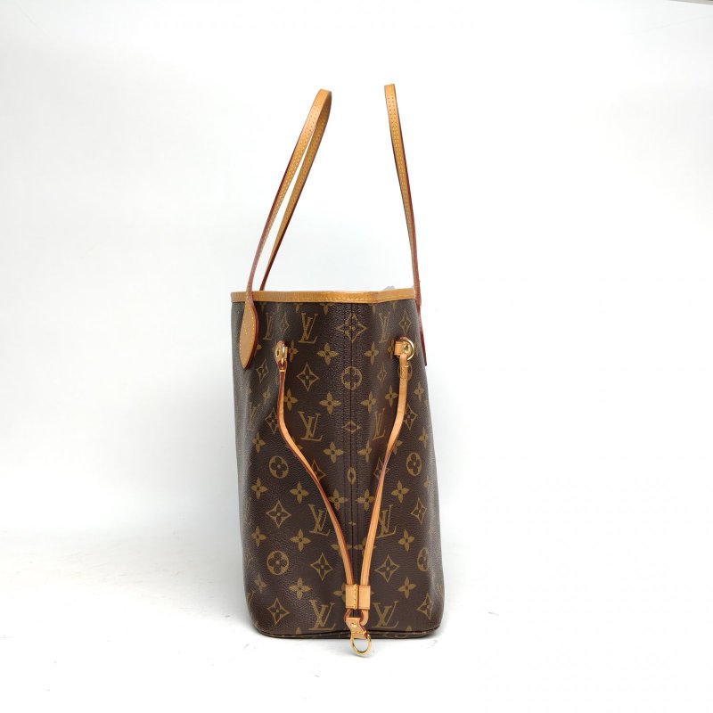 LOUIS VUITTON Neverfull中號配子袋老花PVC金扣2016肩背包-1