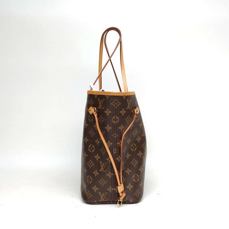LOUIS VUITTON Neverfull中號配子袋老花PVC金扣2016肩背包-3