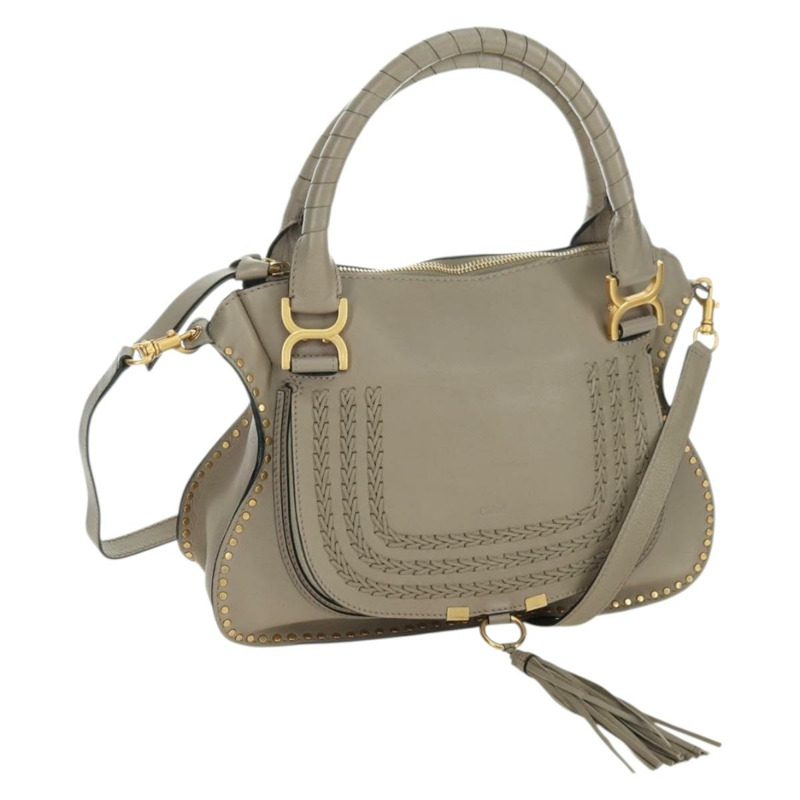 【日本直送】Chloe Marcie 手提包 皮革 兩用 米色 金色 正品 yk20325SAV-0