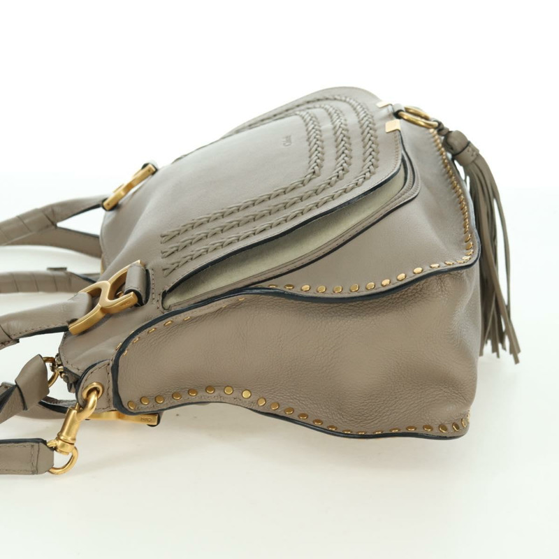 【日本直送】Chloe Marcie 手提包 皮革 兩用 米色 金色 正品 yk20325SAV-2