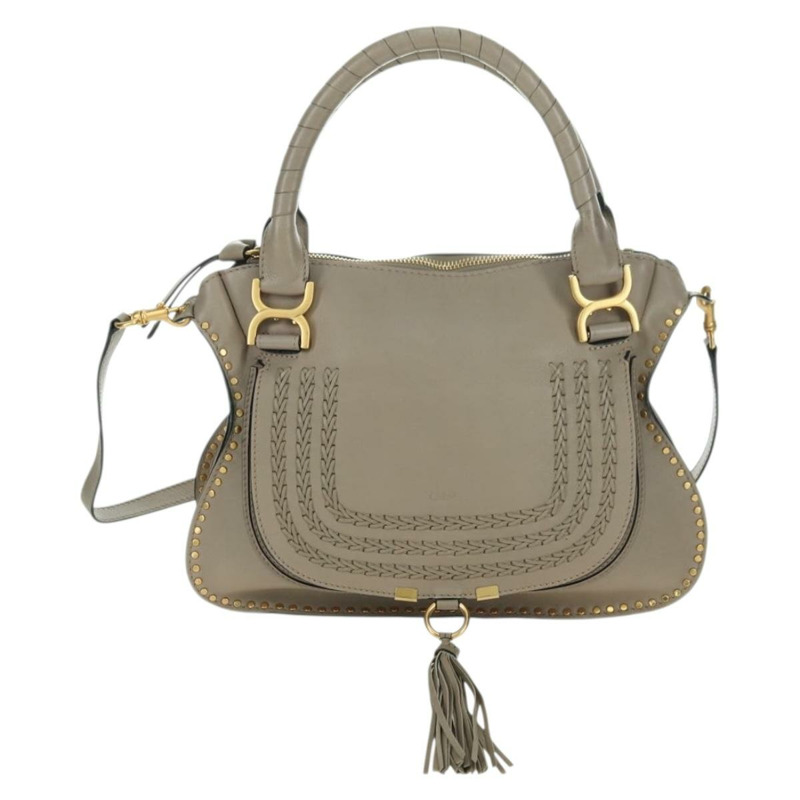 【日本直送】Chloe Marcie 手提包 皮革 兩用 米色 金色 正品 yk20325SAV-12