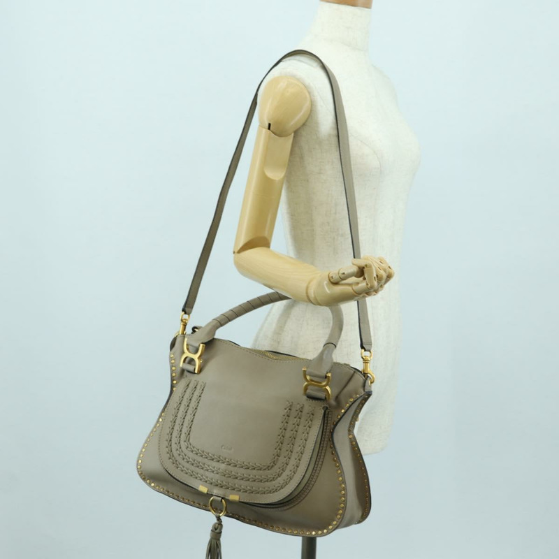 【日本直送】Chloe Marcie 手提包 皮革 兩用 米色 金色 正品 yk20325SAV-28