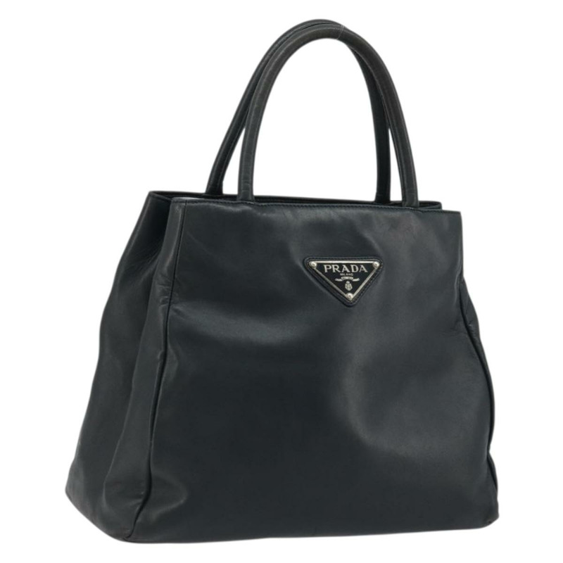 【日本直送】PRADA 手提包 皮革 海軍藍 銀色 正品 yk20275A-0