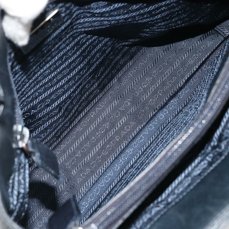 【日本直送】PRADA 手提包 皮革 海軍藍 銀色 正品 yk20275A-9