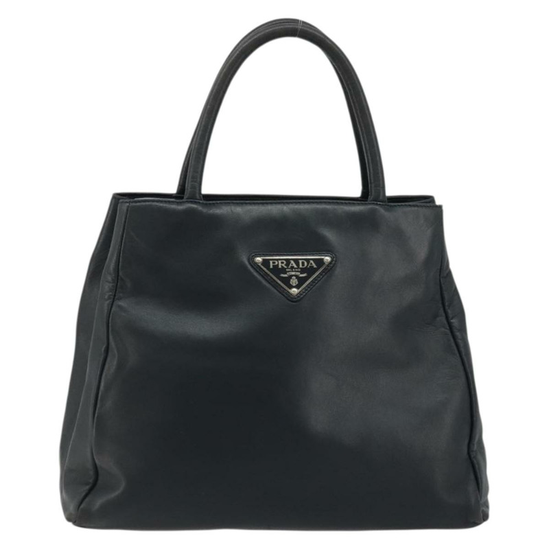 【日本直送】PRADA 手提包 皮革 海軍藍 銀色 正品 yk20275A-12