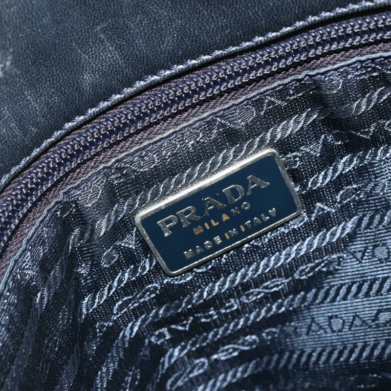 【日本直送】PRADA 手提包 皮革 海軍藍 銀色 正品 yk20275A-17
