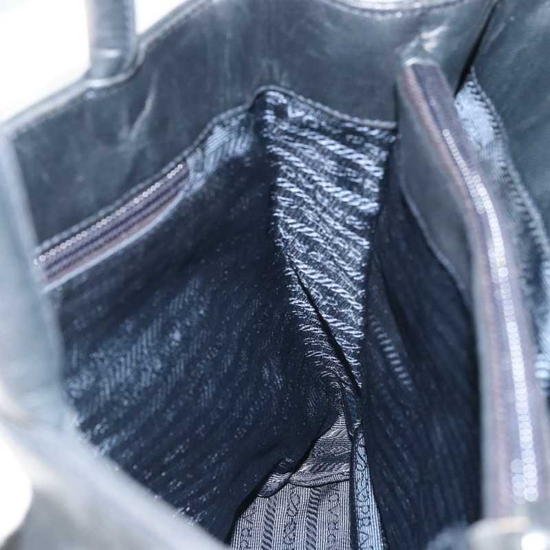 【日本直送】PRADA 手提包 皮革 海軍藍 銀色 正品 yk20275A-18