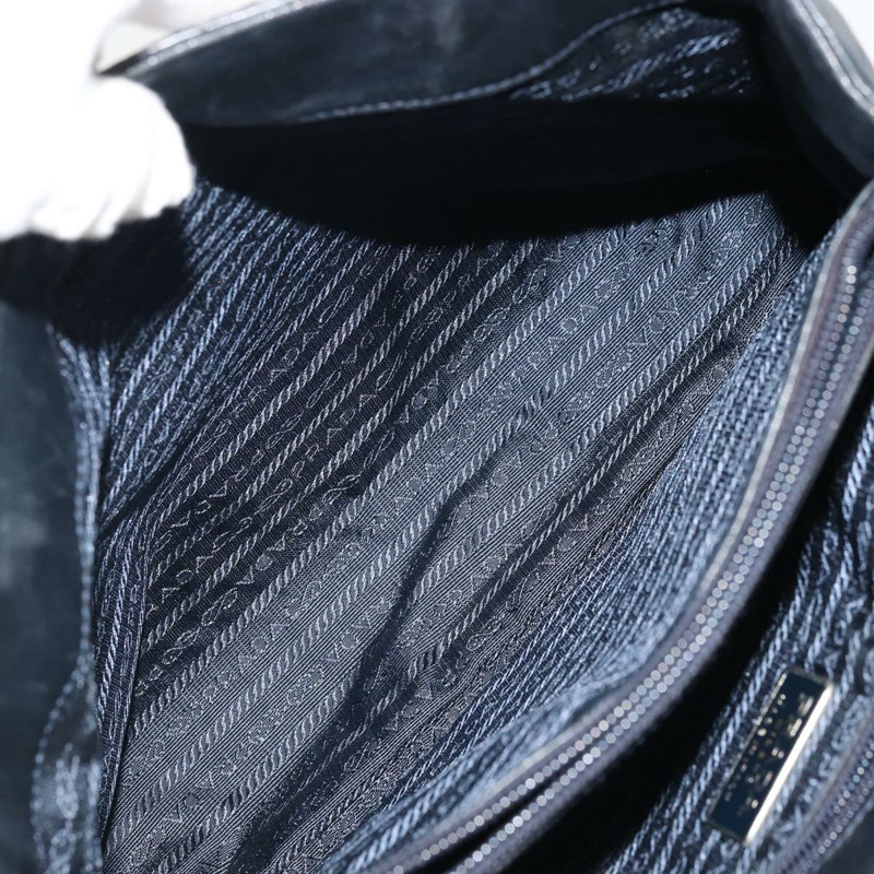 【日本直送】PRADA 手提包 皮革 海軍藍 銀色 正品 yk20275A-24