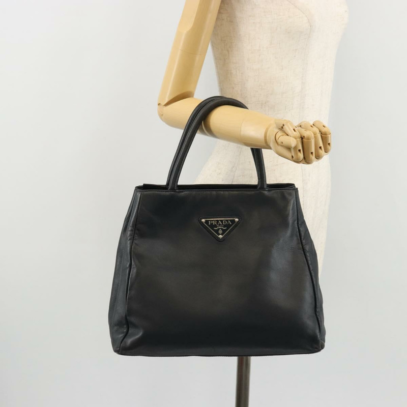 【日本直送】PRADA 手提包 皮革 海軍藍 銀色 正品 yk20275A-25