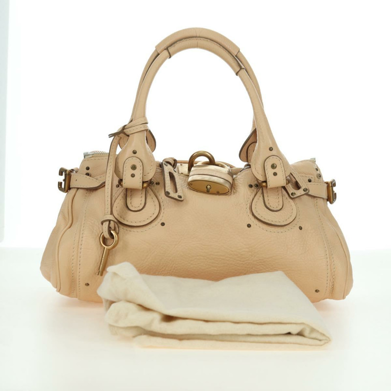 【日本直送】Chloe Paddington 手提包 皮革 米色 金色銀色 正品 am11351SAV-11