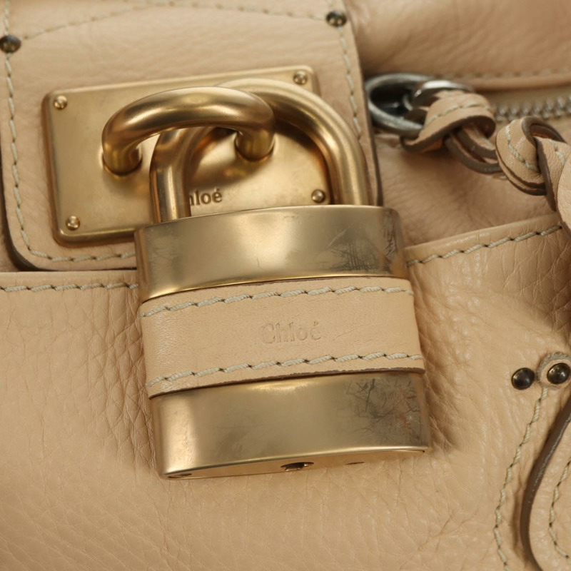 【日本直送】Chloe Paddington 手提包 皮革 米色 金色銀色 正品 am11351SAV-17