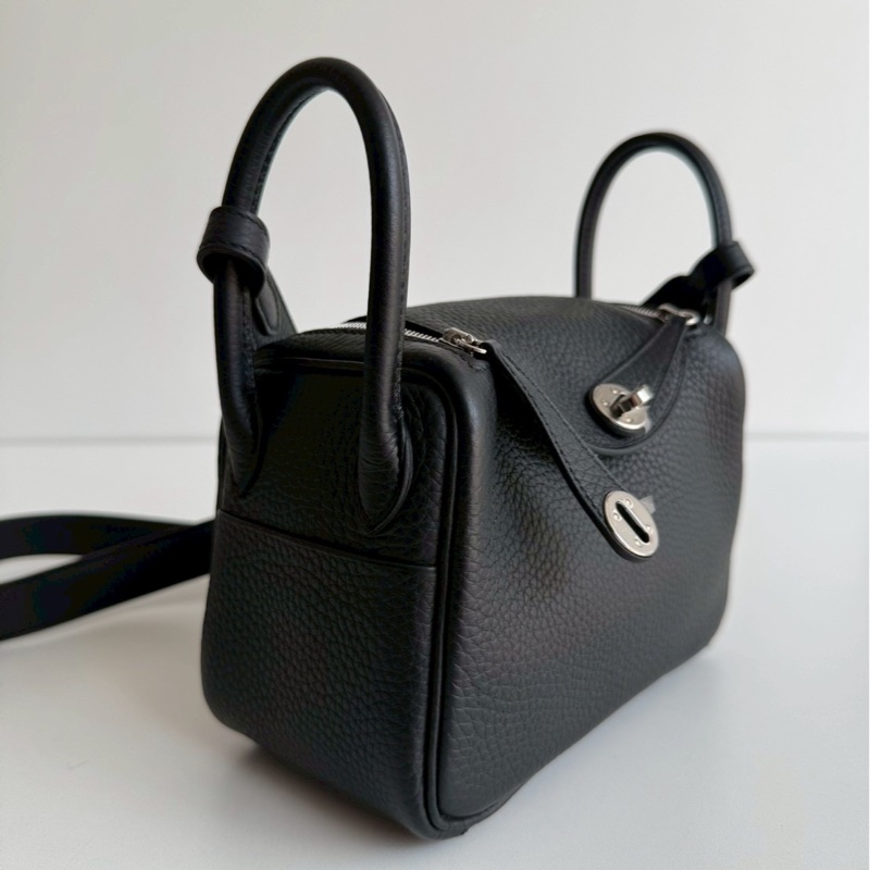 閒置新🆕 全配有購證🙌🏻 Hermès 愛馬仕 Mini Lindy 黑色銀釦二代-9